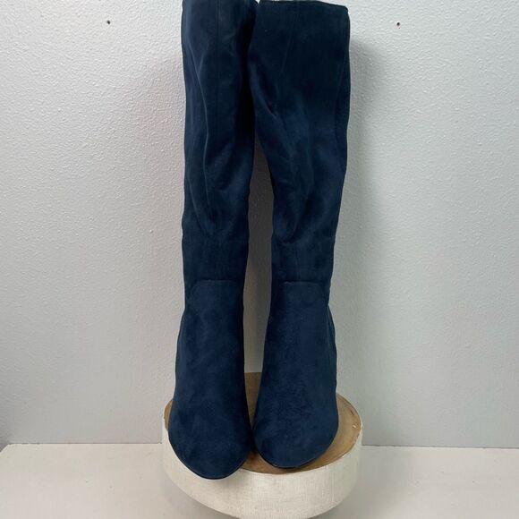 Bella Bita Blue Heeled Boots with Plush Texture Size 7.5W EUC - Picture 3 of 10